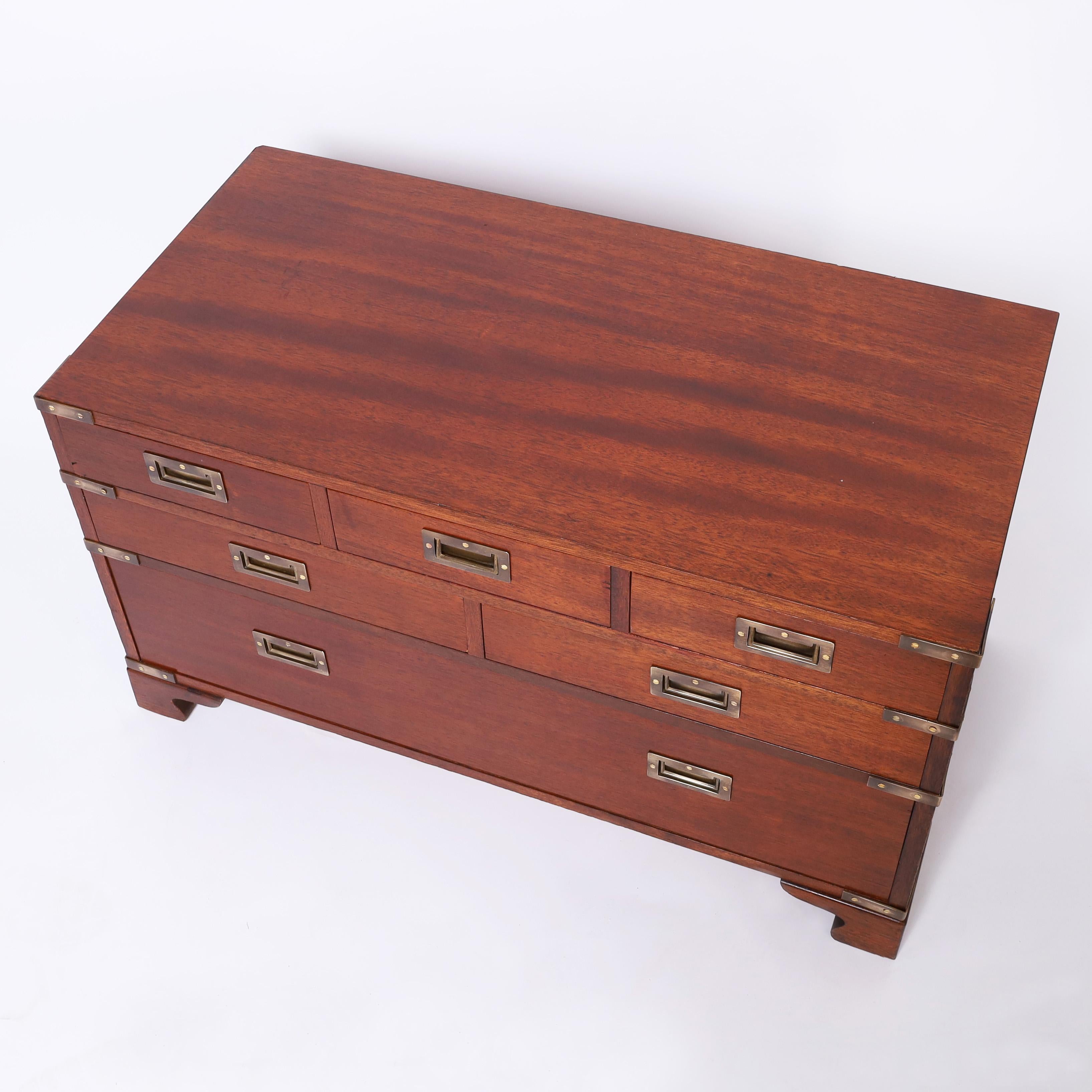 Antique British Colonial Campaign Chest of Drawers For Sale 2