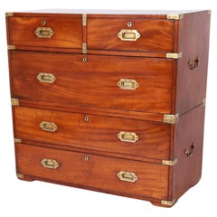 Antique British Colonial Campaign Chest of Drawers