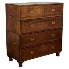 Antique British Colonial Campaign Chest of Drawers