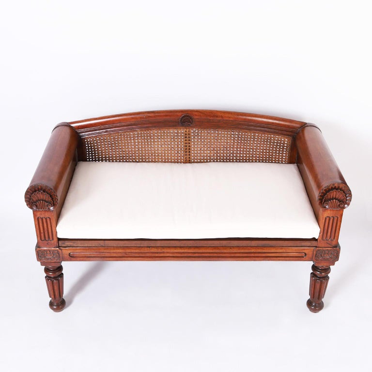 Antique British Colonial Caned and Carved Settee or Love Seat For Sale ...