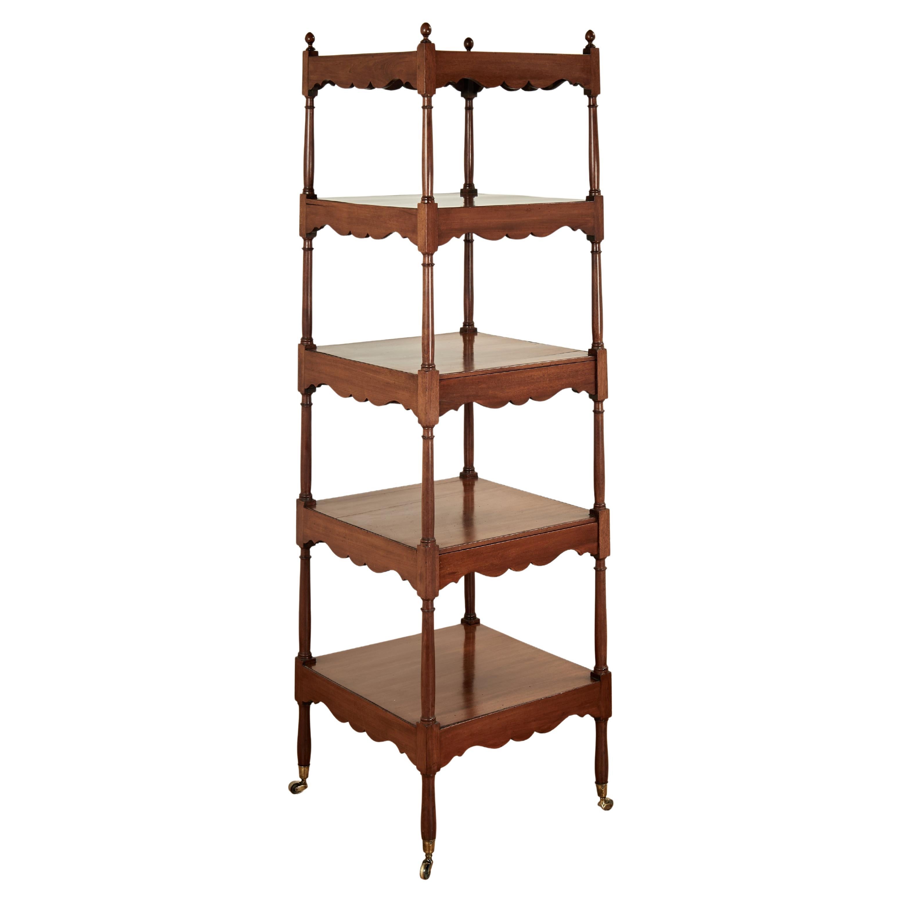 Etagère à cinq niveaux Antique British Colonial en vente