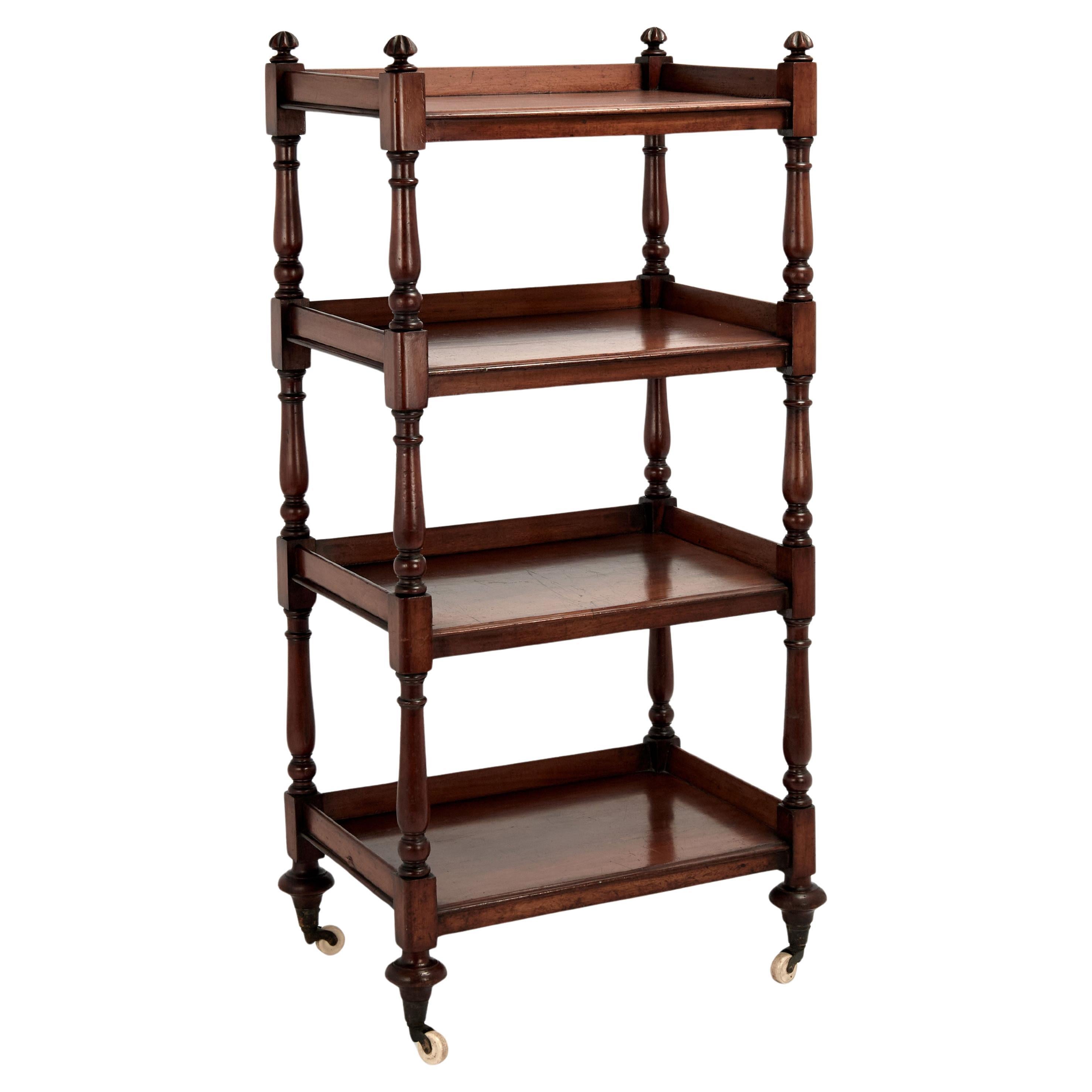 Etagère à quatre niveaux Antique British Colonial en vente