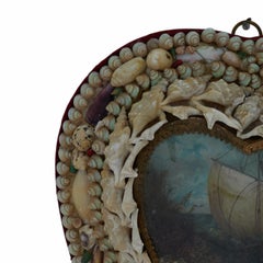 Antique British Colonial Heart Form Sailors Valentine