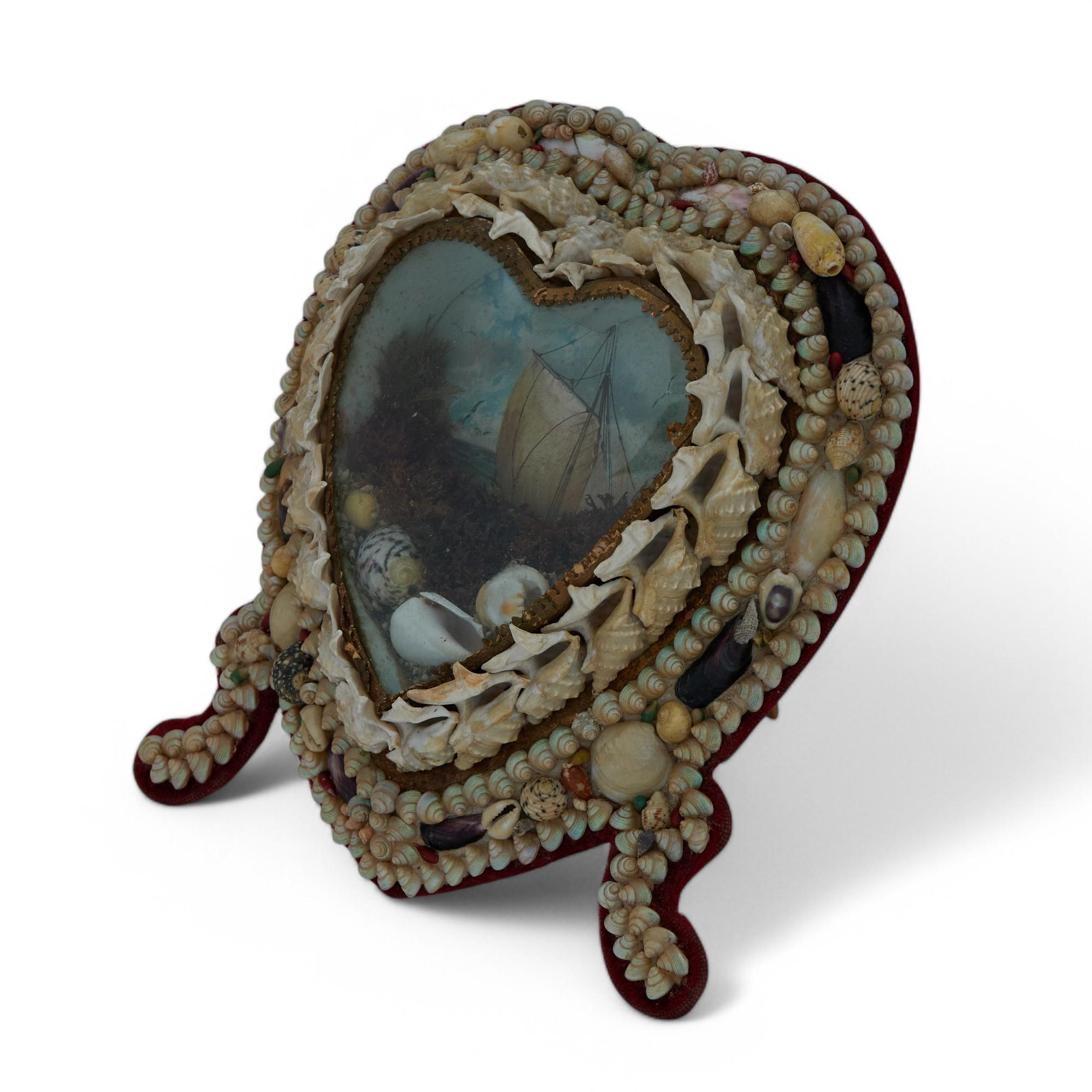 Antique British Colonial Heart Form Sailors Valentine For Sale 1
