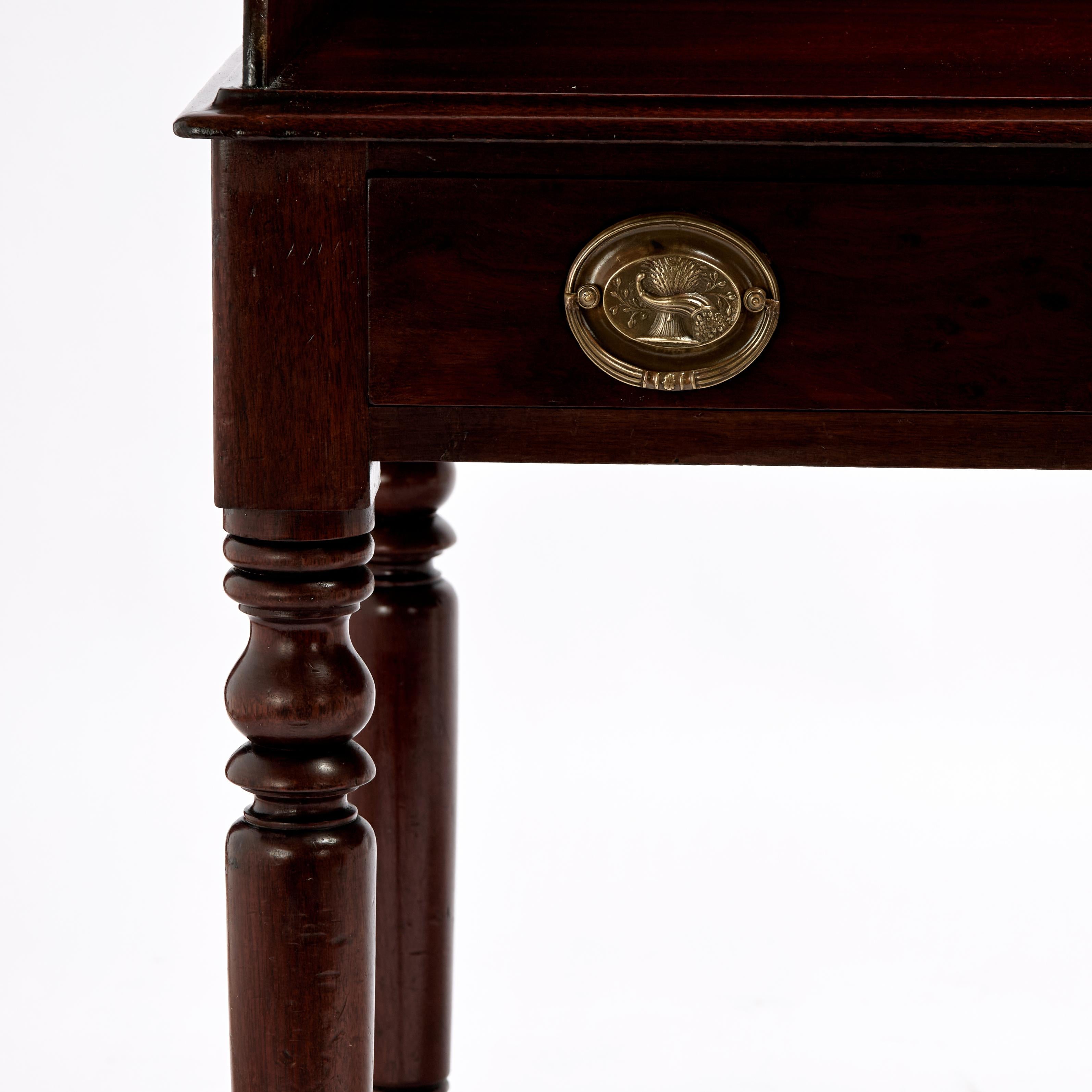 Polished Antique British Colonial Mahogany Server For Sale