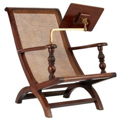 Antique British Colonial Plantation Chair with Book Stand