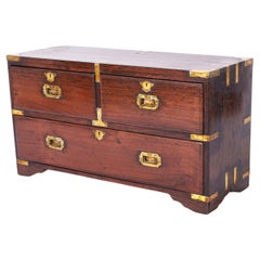 Antique British Colonial Rosewood Campaign Chest