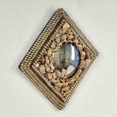 Antique British Colonial Sailors Valentine with Sailing Ships