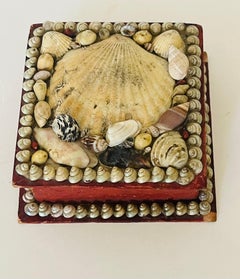 Antique British Colonial Sea Shell Sailors Valentines Box