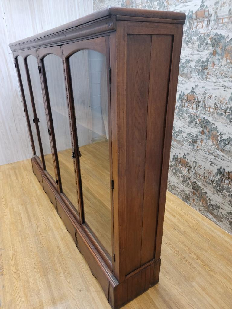 Chinese Antique Shanxi Province Teak and Glass Display Cabinet/Bookcase For Sale