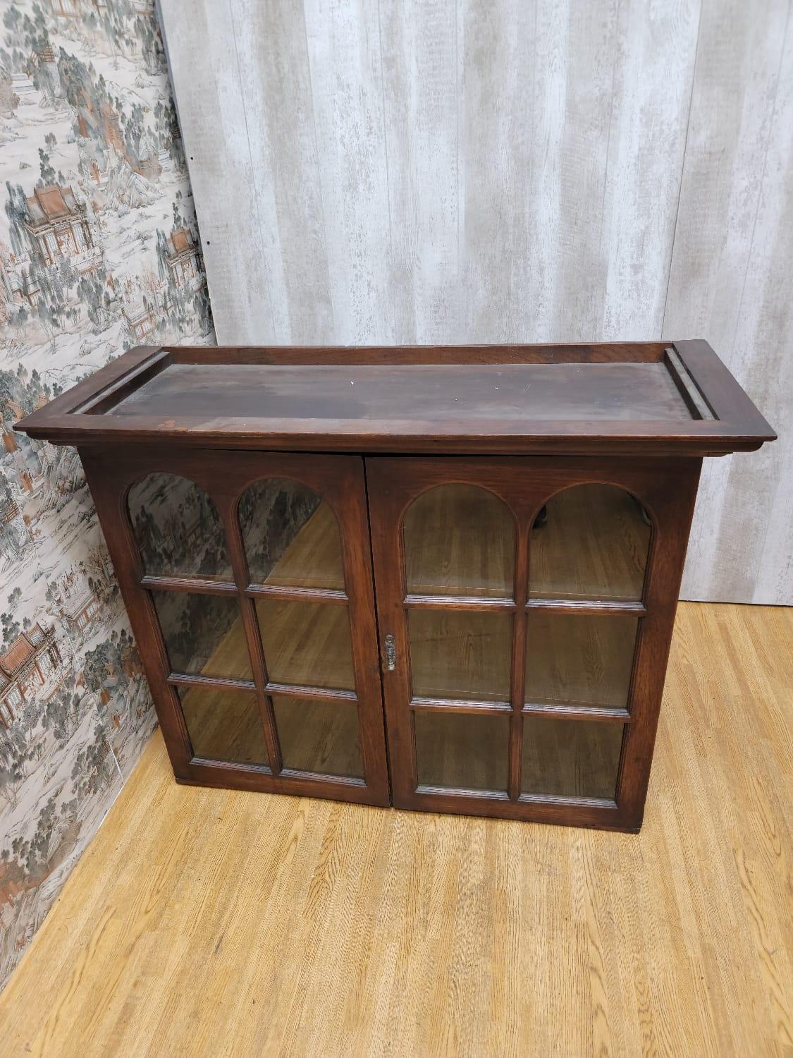 Antique Thai British Colonial Teak and Glass Display Cabinet/Bookcase For Sale 2