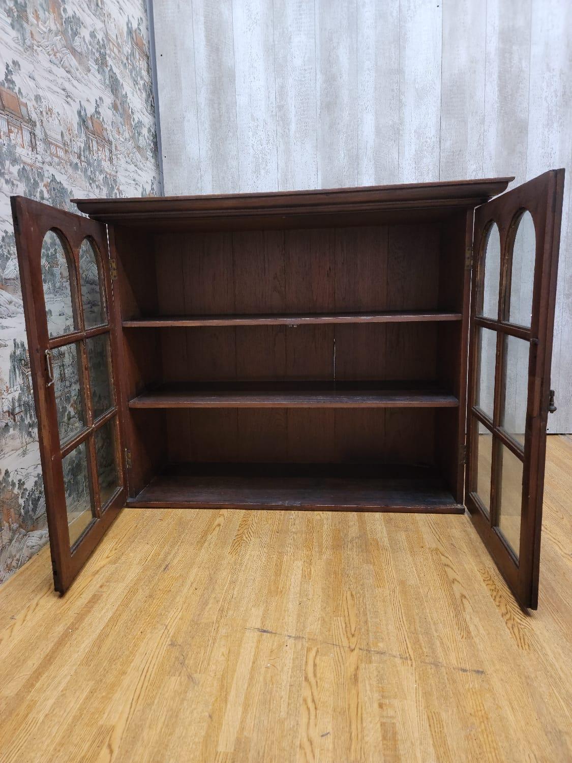 Antique Thai British Colonial Teak and Glass Display Cabinet/Bookcase For Sale 4