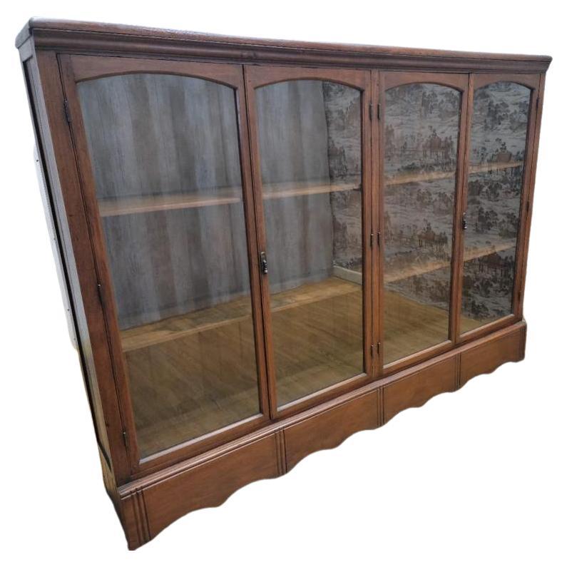 Antique Shanxi Province Teak and Glass Display Cabinet/Bookcase For Sale