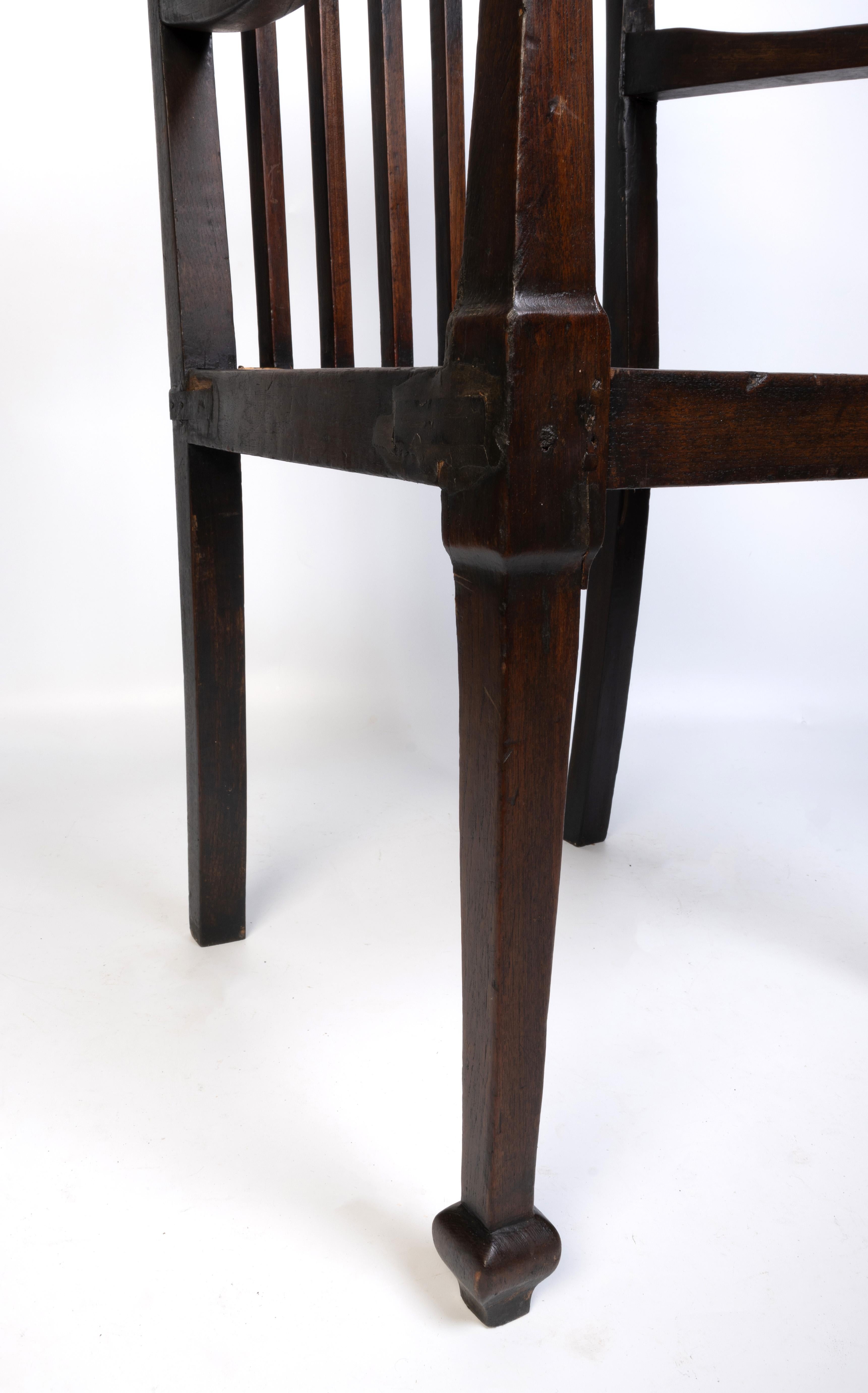Early 20th Century Antique British Colonial Teak and Rattan Hall Elbow Chair, C. 1900 For Sale