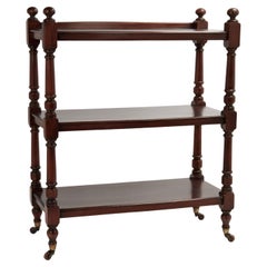 Antique British Colonial Dreistöckiger Ständer oder Etagere