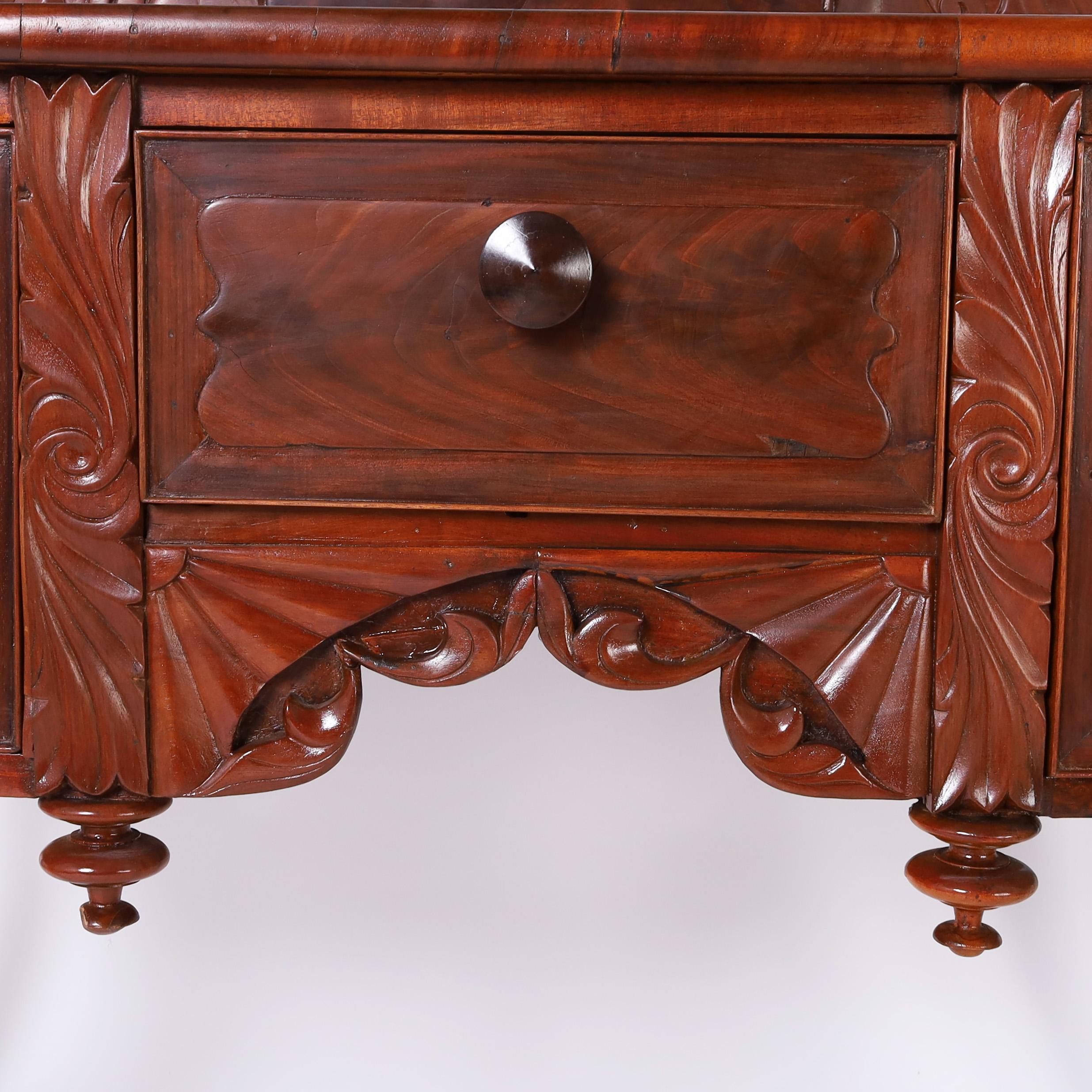 Mogano Antique British Colonial West Indies Mahogany Sideboard o Server in vendita