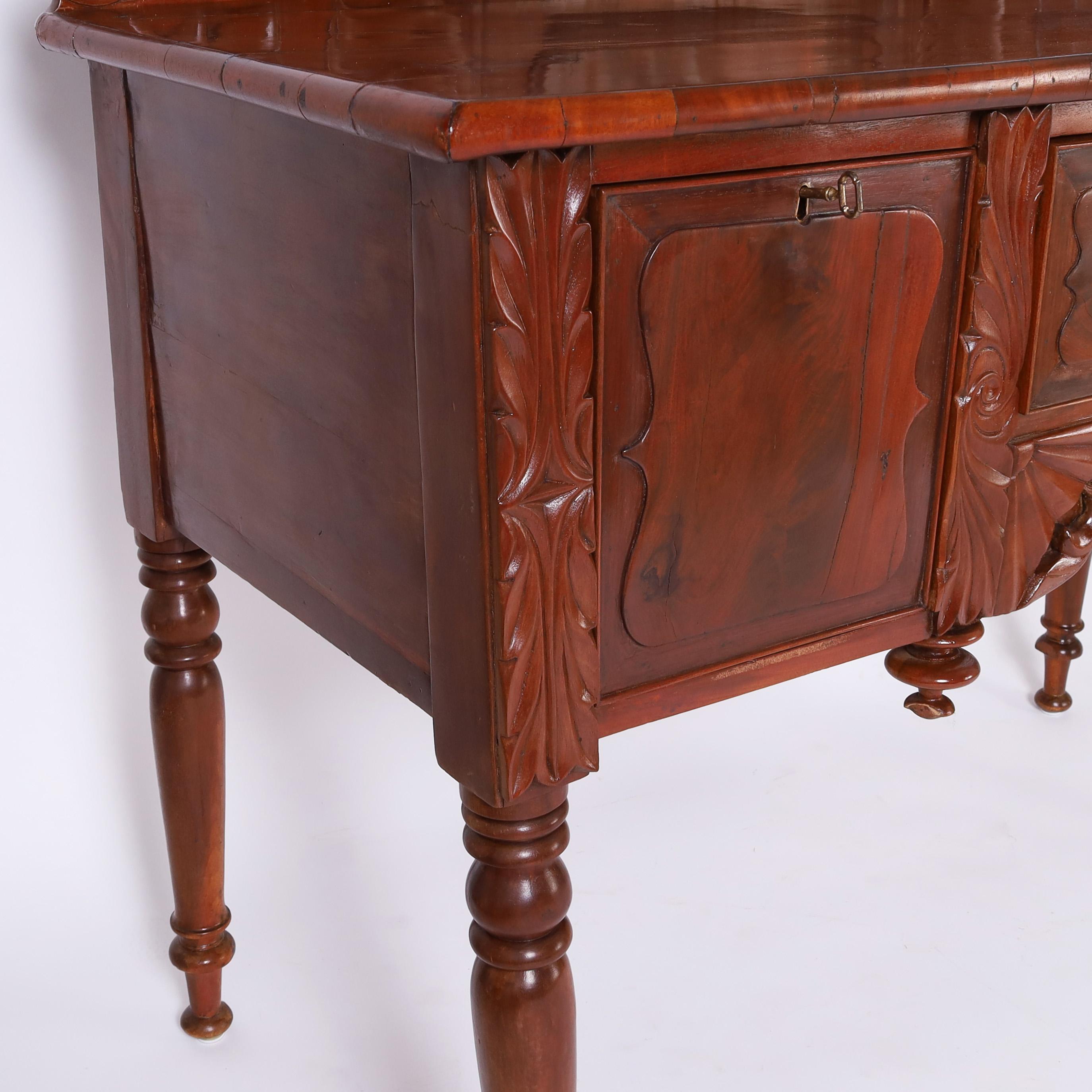 Antique British Colonial West Indies Mahogany Sideboard o Server in vendita 1