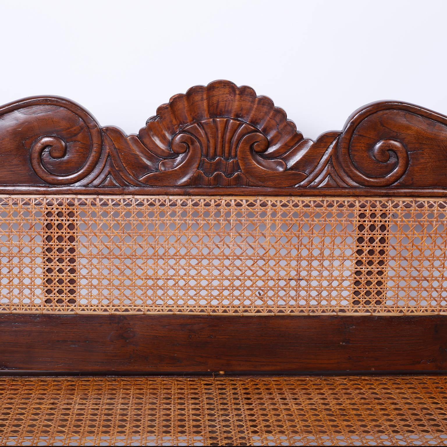 Antique British Colonial West Indies Settee In Excellent Condition In Palm Beach, FL