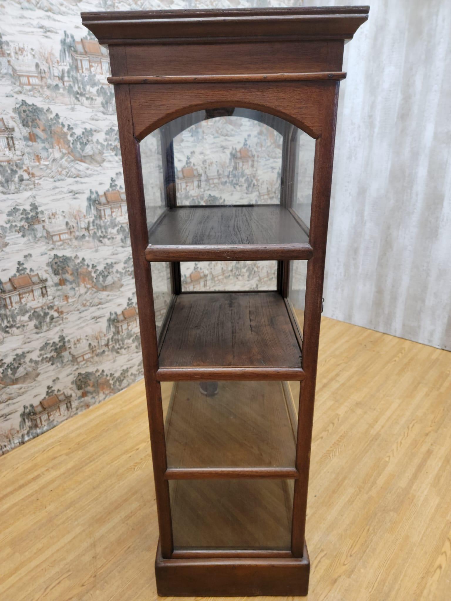 Antique Thai British Colonial Wood and Glass Display Case 2