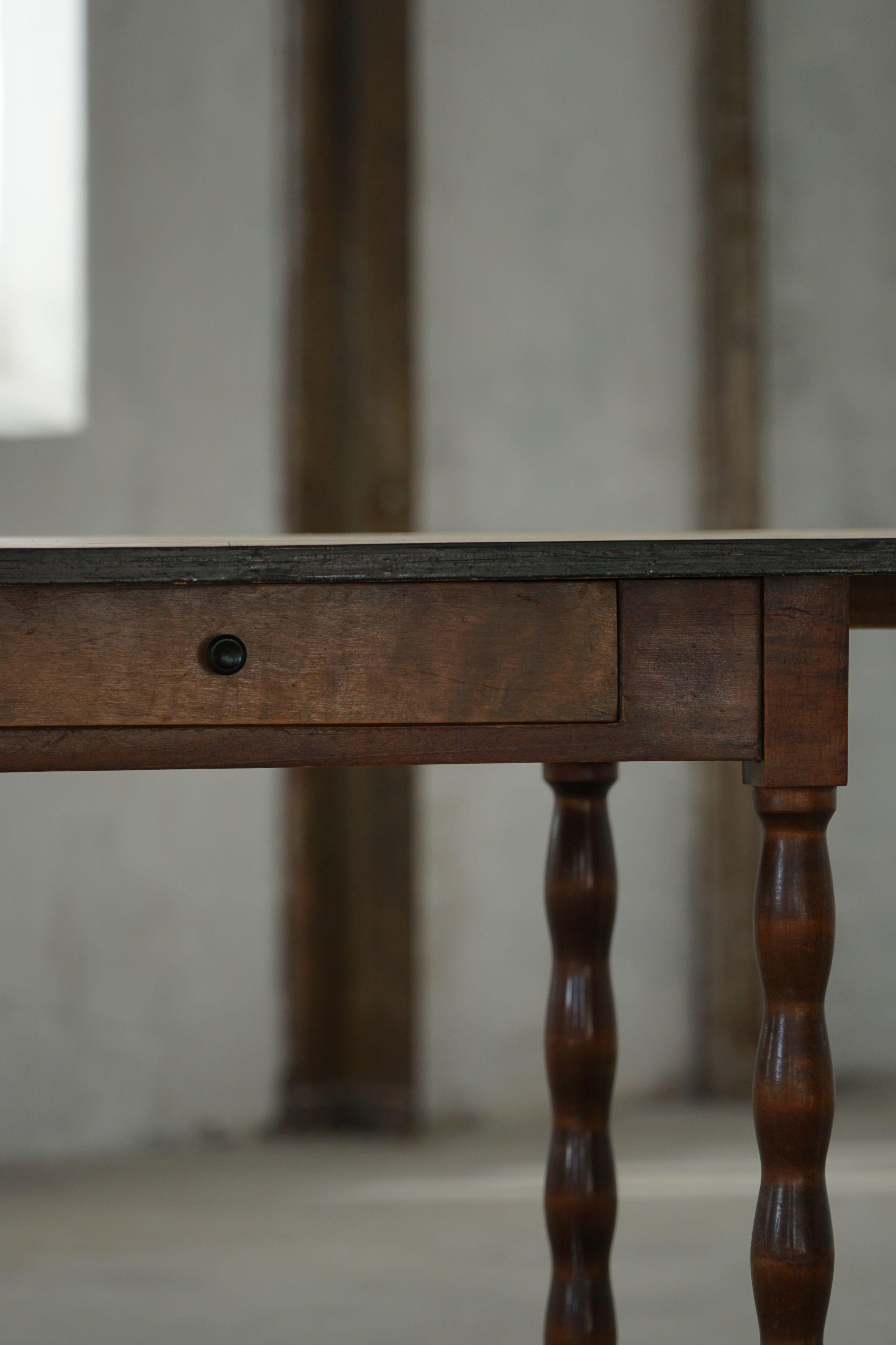 Antique British Folding Desk with Bobbin Legs, Early 20th Century For Sale 6