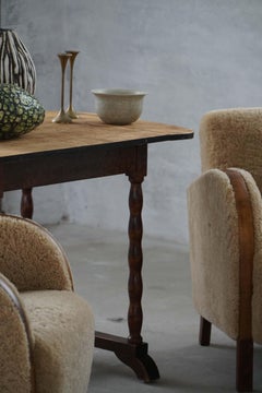 Antique British Folding Desk with Bobbin Legs, Early 20th Century