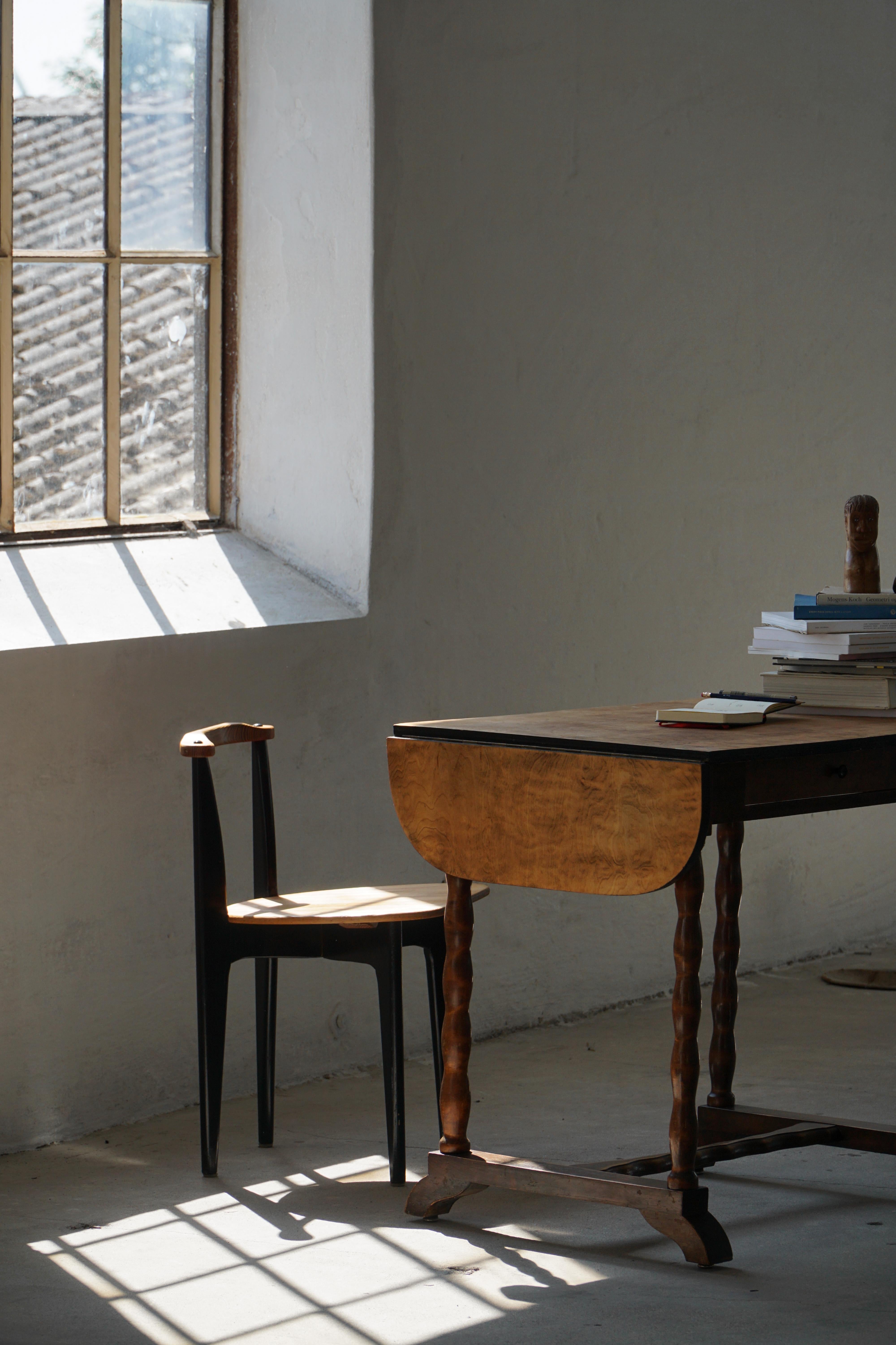 Edwardian Antique British Folding Desk with Bobbin Legs, Early 20th Century For Sale