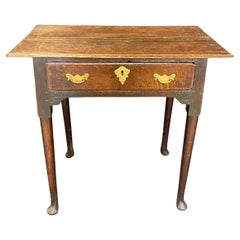  Antique British Late 18th Century Oak Side or Accent Table