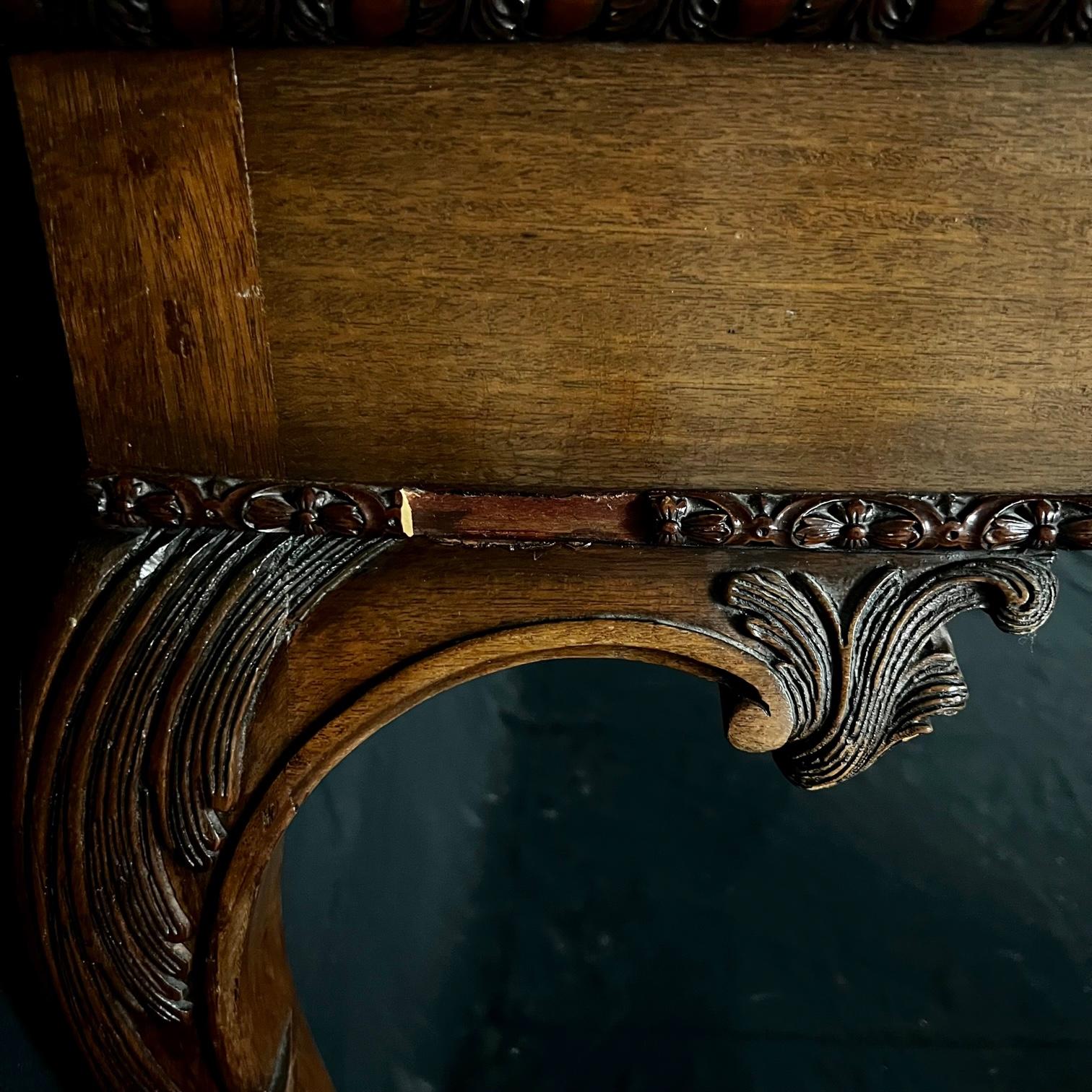 Antique British Leather Top Ball and Claw Foot Desk 6