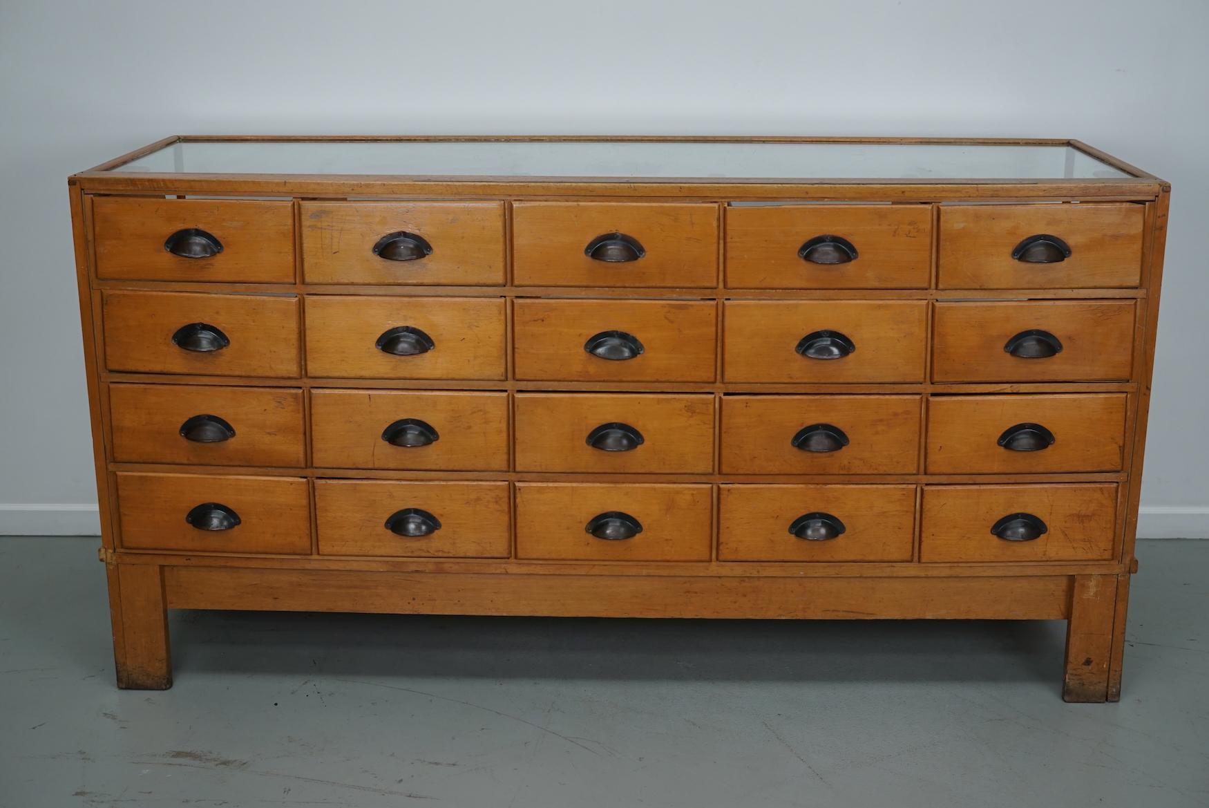 Britannico Antique British Maple Haberdashery Cabinet or Shop Counter, 1920/30s