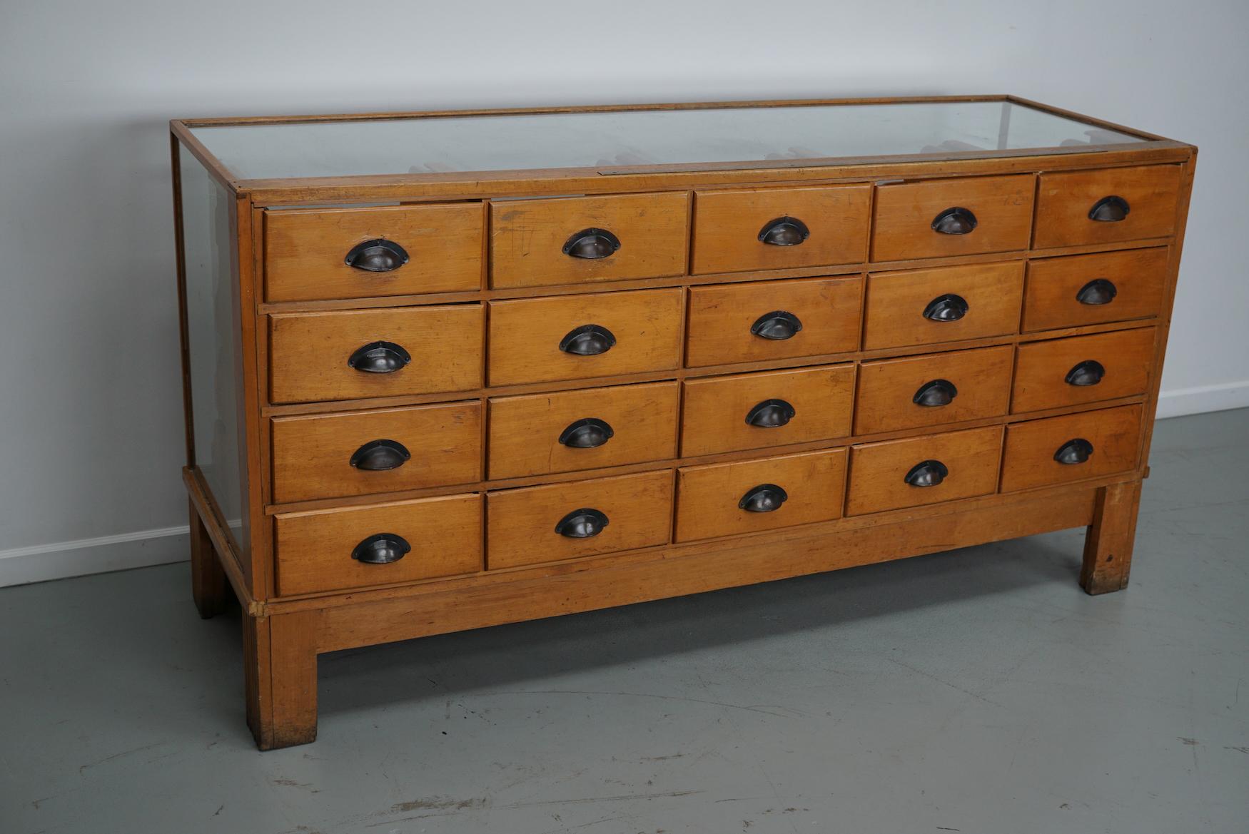 Antique British Maple Haberdashery Cabinet or Shop Counter, 1920/30s 1