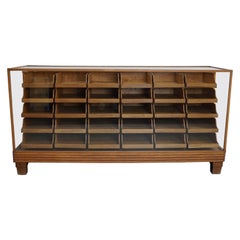 Antique British Maple & Oak Haberdashery Cabinet or Shop Counter, 1930s