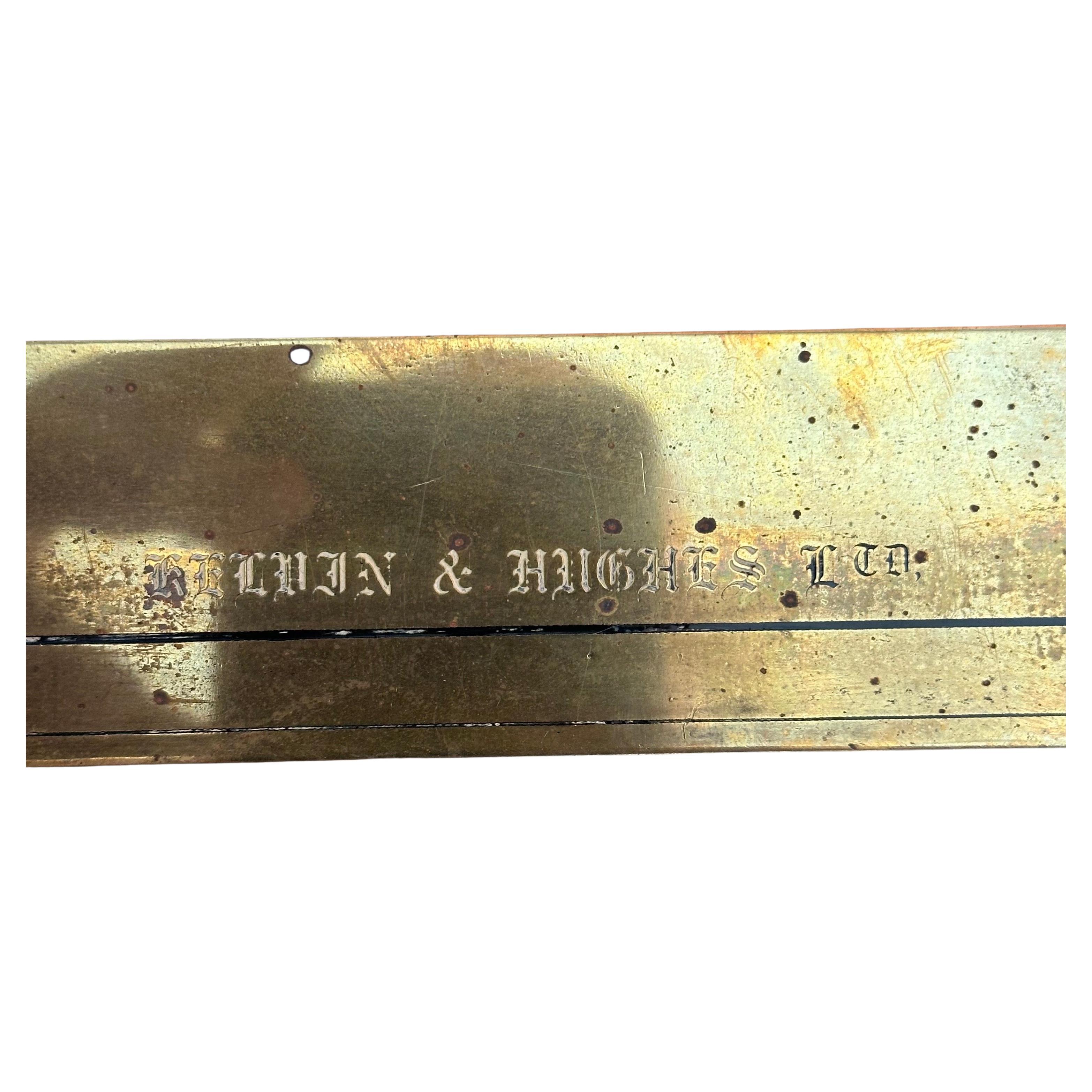 Antiker britischer nautischer / maritimen Messing- Parallel- Ruler aus Messing von Kelvin & Hughes (Spätviktorianisch) im Angebot