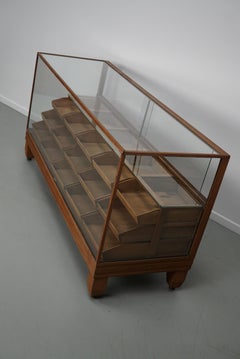 Antique British Oak Haberdashery Cabinet or Shop Counter, 1920/30s