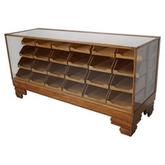 Antique British Oak Haberdashery Cabinet or Shop Counter, 1920/30s