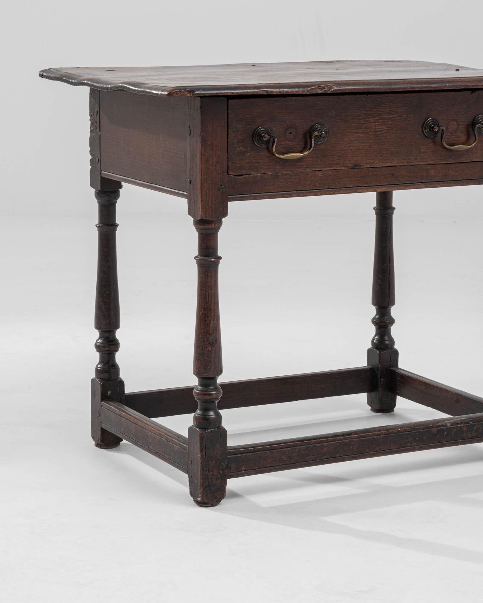 Antique British Oak Side Table 2