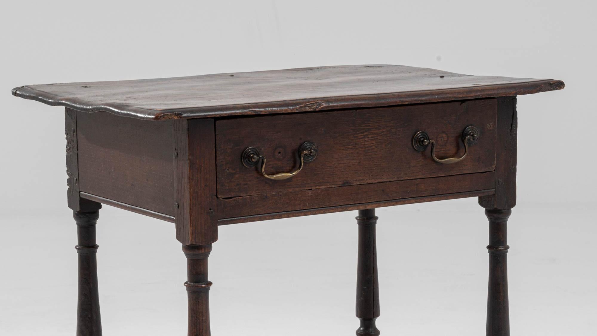 Antique British Oak Side Table 3
