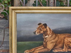 Antique British Oil Dog Portrait by Edward Aistrop in Gilt Frame, circa 1900