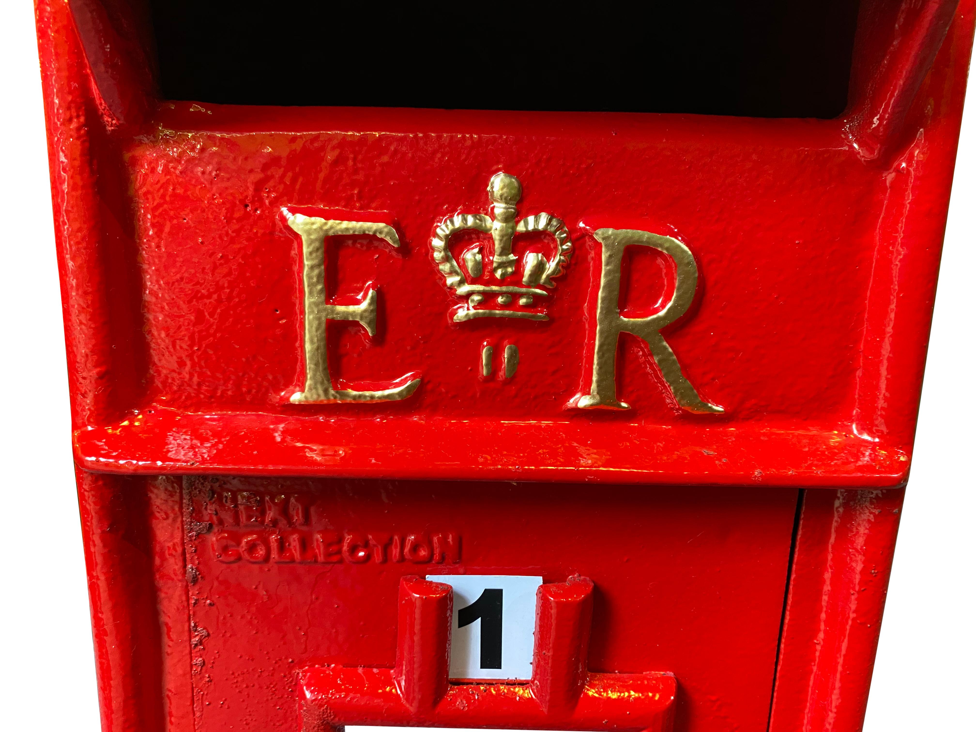 20th Century Antique British Royal Mail Queen Elizabeth 2nd Red Post Box
