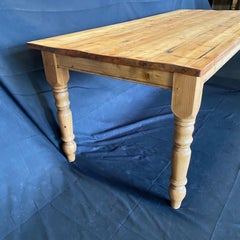 Antique British Scrubbed Pine Dining Table