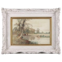 Antique British Watercolor Landscape Painting Signed Creswick Boydell circa 1903