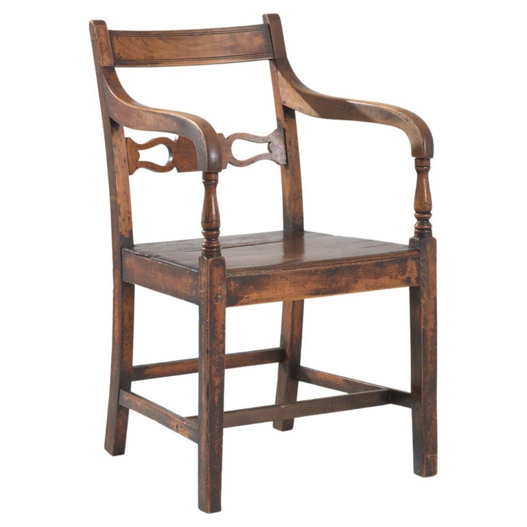 Antique British Wooden Arm Chair For Sale at 1stDibs