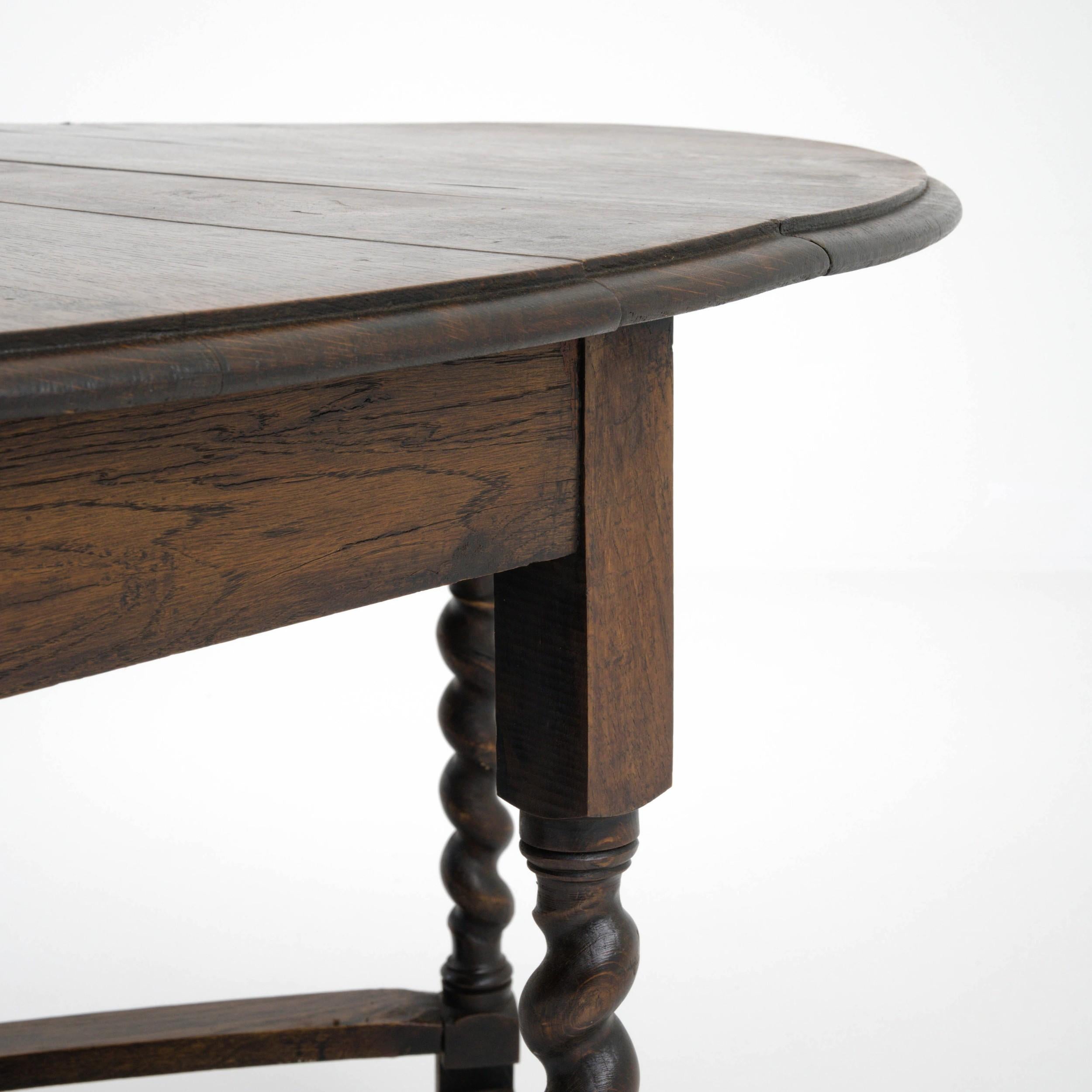 Antique British Wooden Drop Leaf Table 4