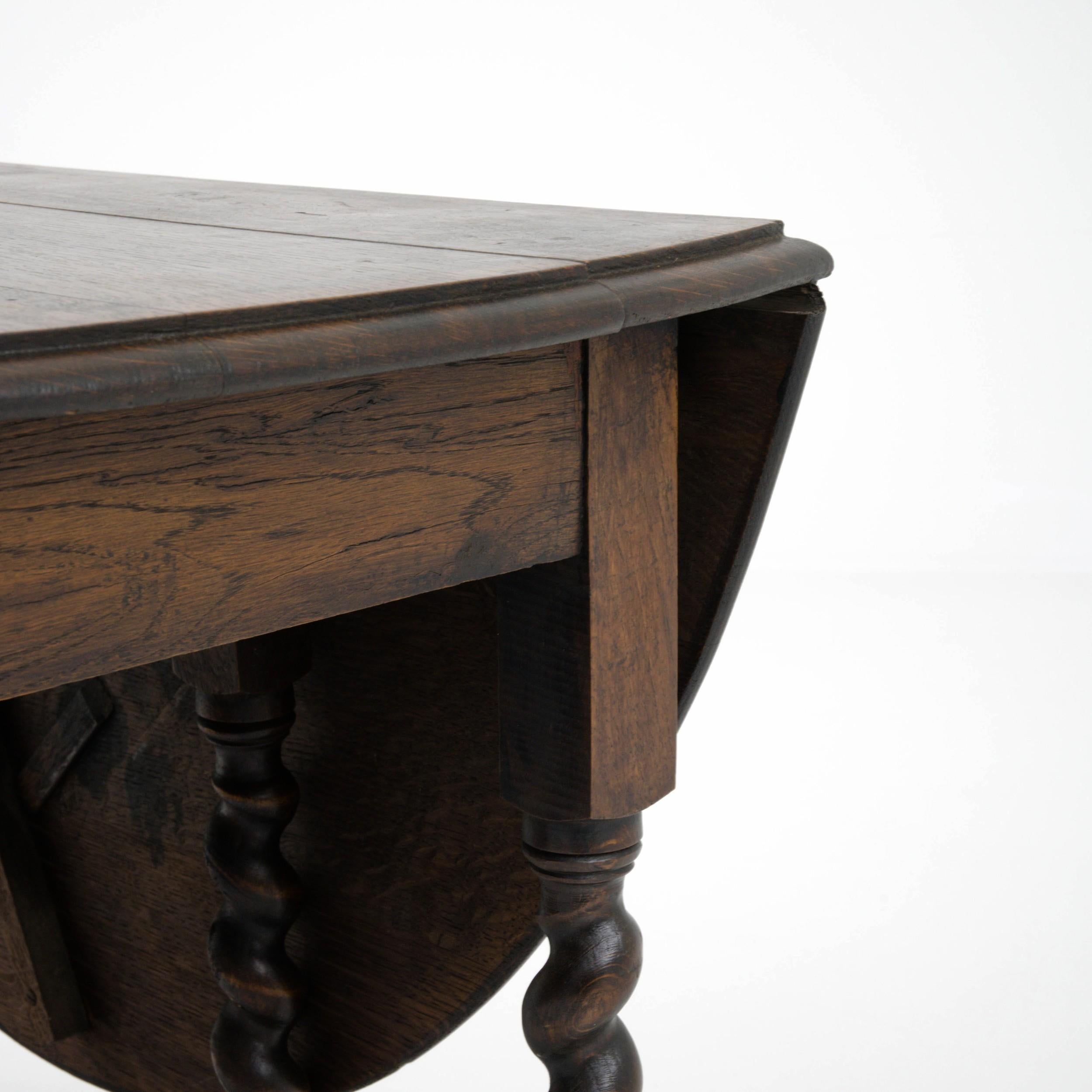 Antique British Wooden Drop Leaf Table 3