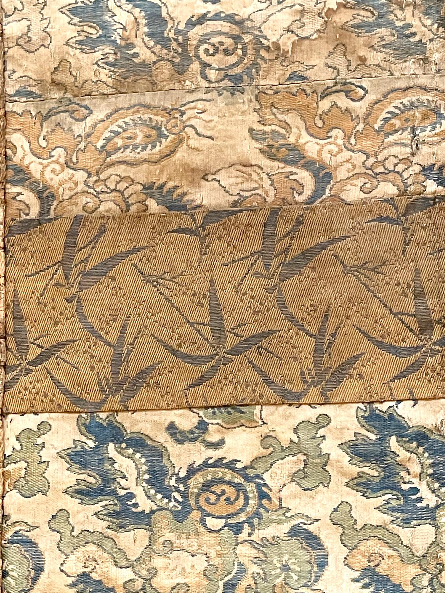 Antike Kesa Monk's Patched Robe Edo-Periode aus Brokat im Angebot 6