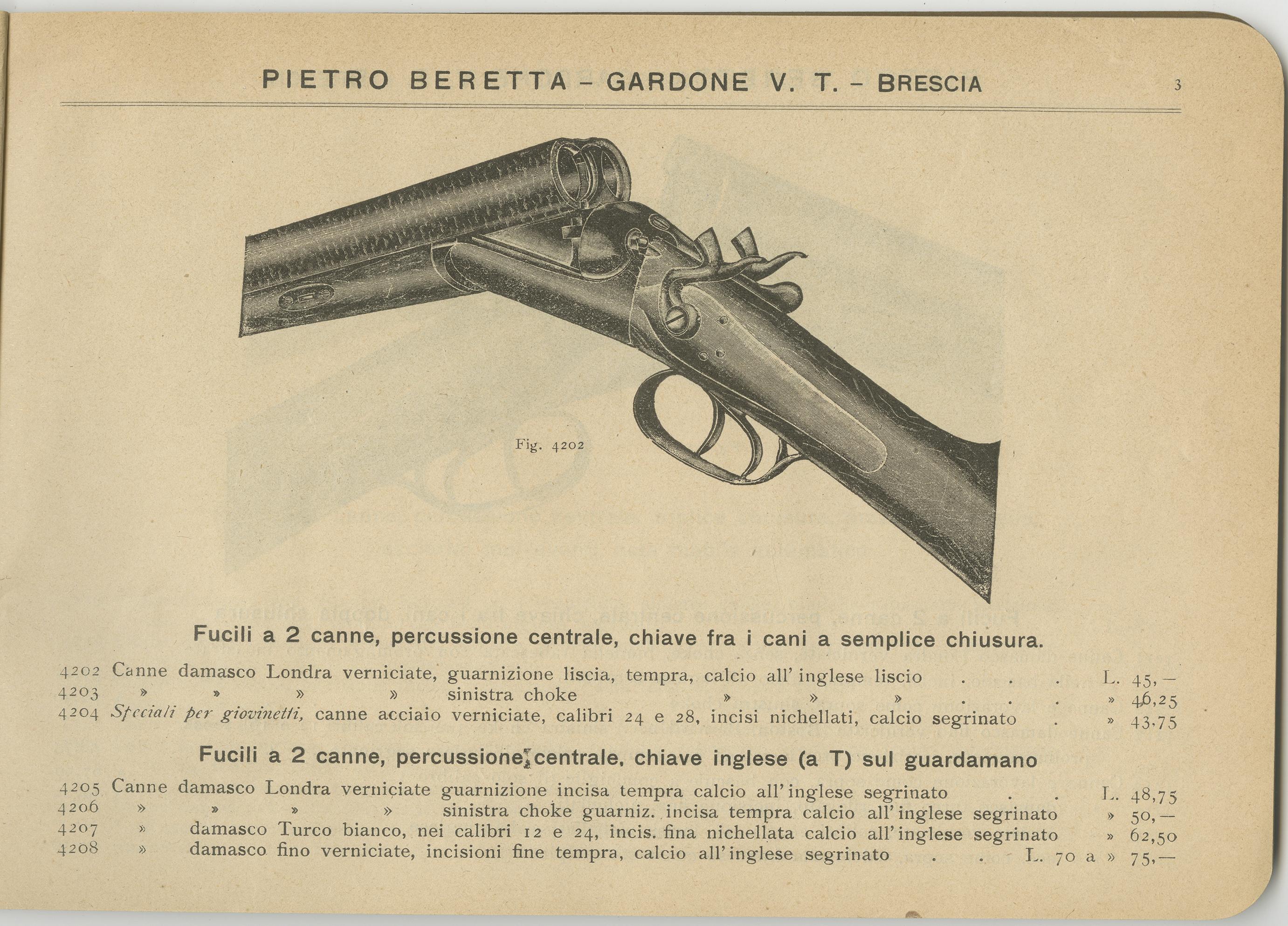 Paper Antique Brochure Weapon Catalogue for Pietro Beretta '1906' For Sale