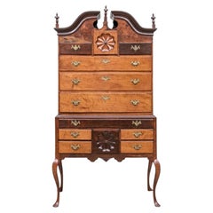 Antique Broken Arch Top Harlequin Highboy for Restoration