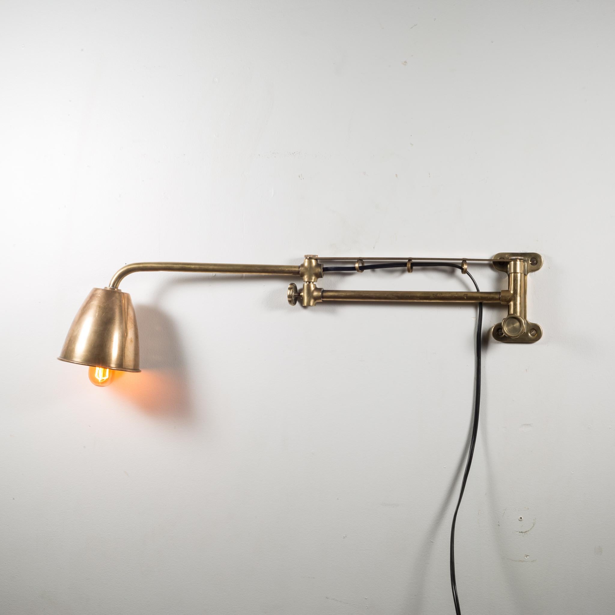 Antique Solid Bronze and Copper Articulating Boat Sconce, circa 1900-1930 In Good Condition In San Francisco, CA