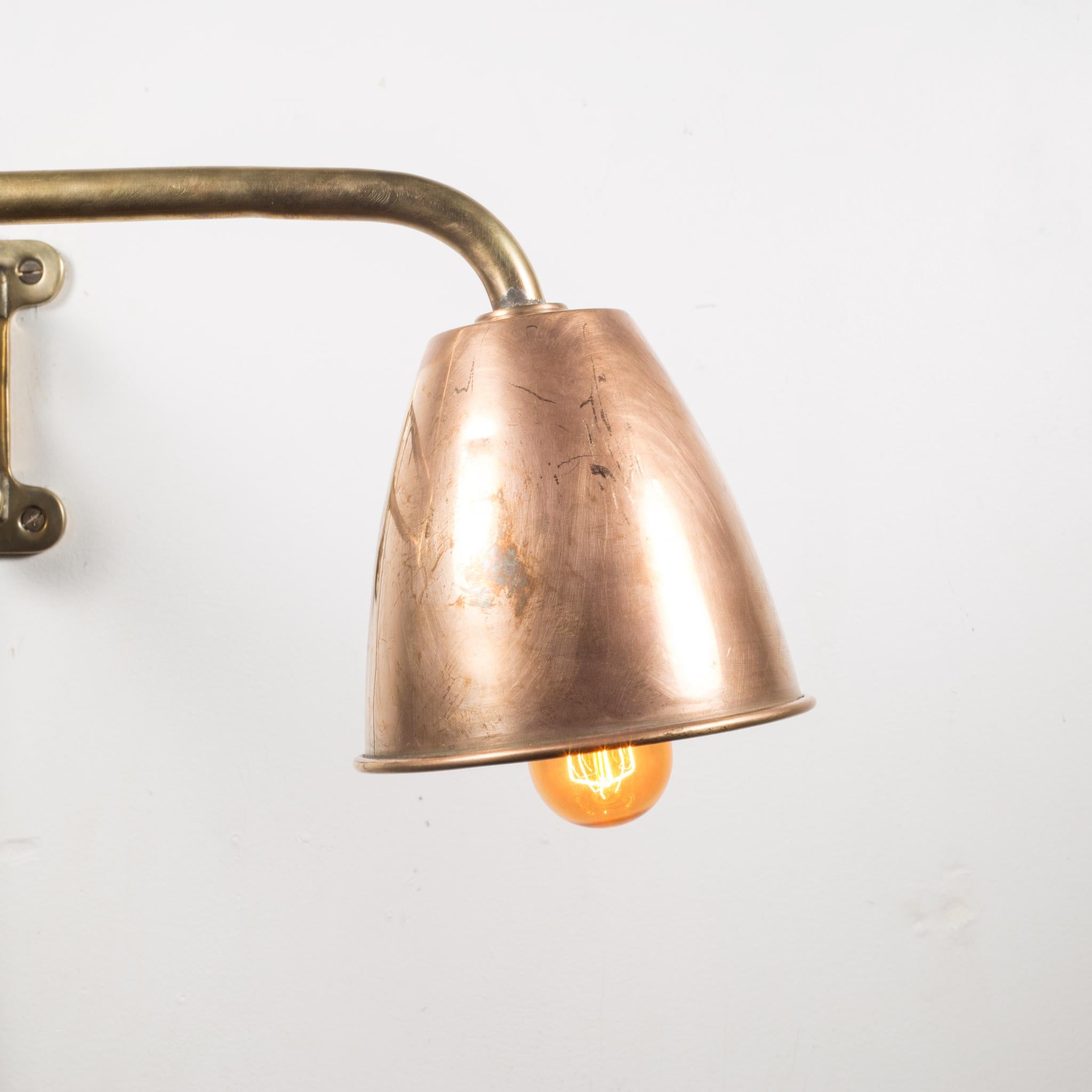 Antique Solid Bronze and Copper Articulating Boat Sconce, circa 1900-1930 2
