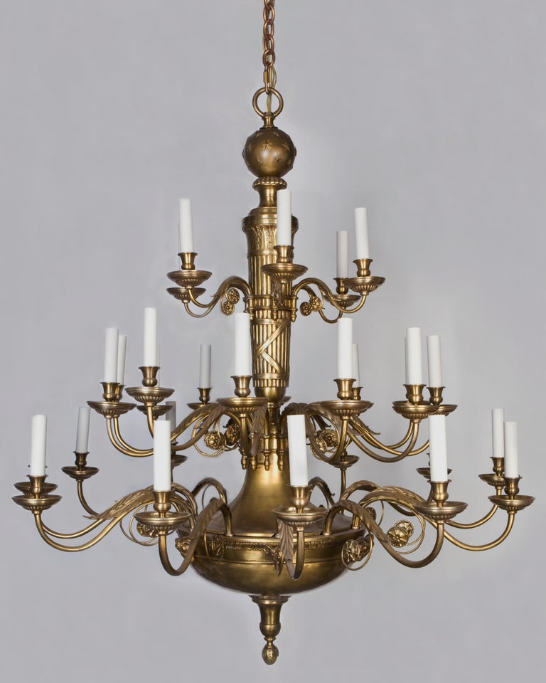 Antique Bronze and Brass Chandelier by E. F. Caldwell at 1stDibs