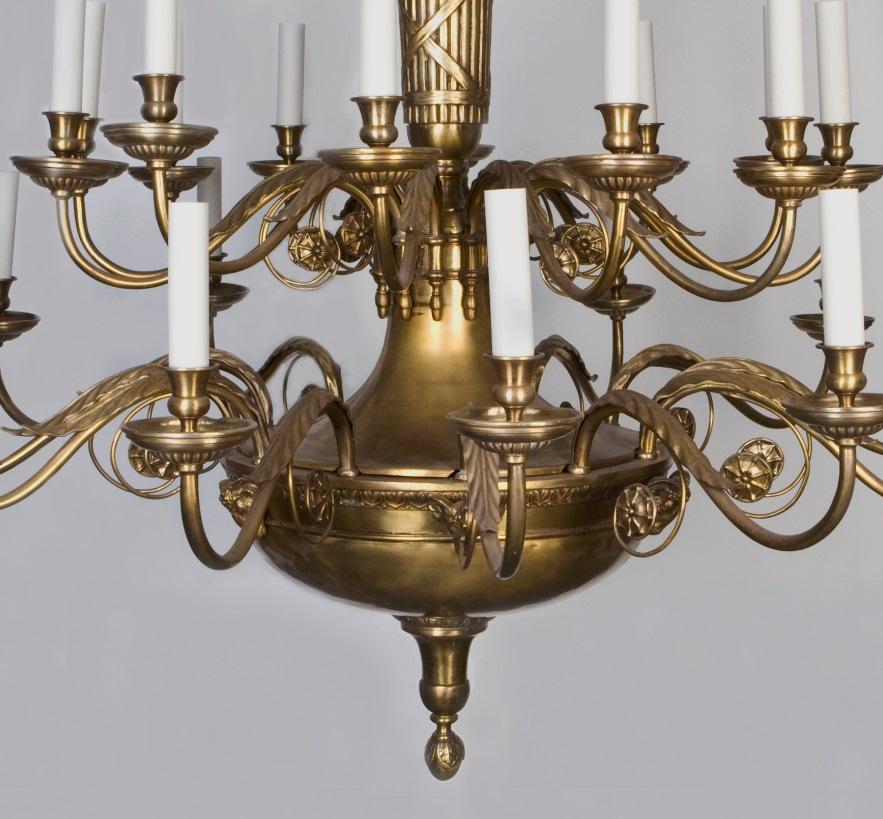 American Antique Bronze and Brass Chandelier by E. F. Caldwell
